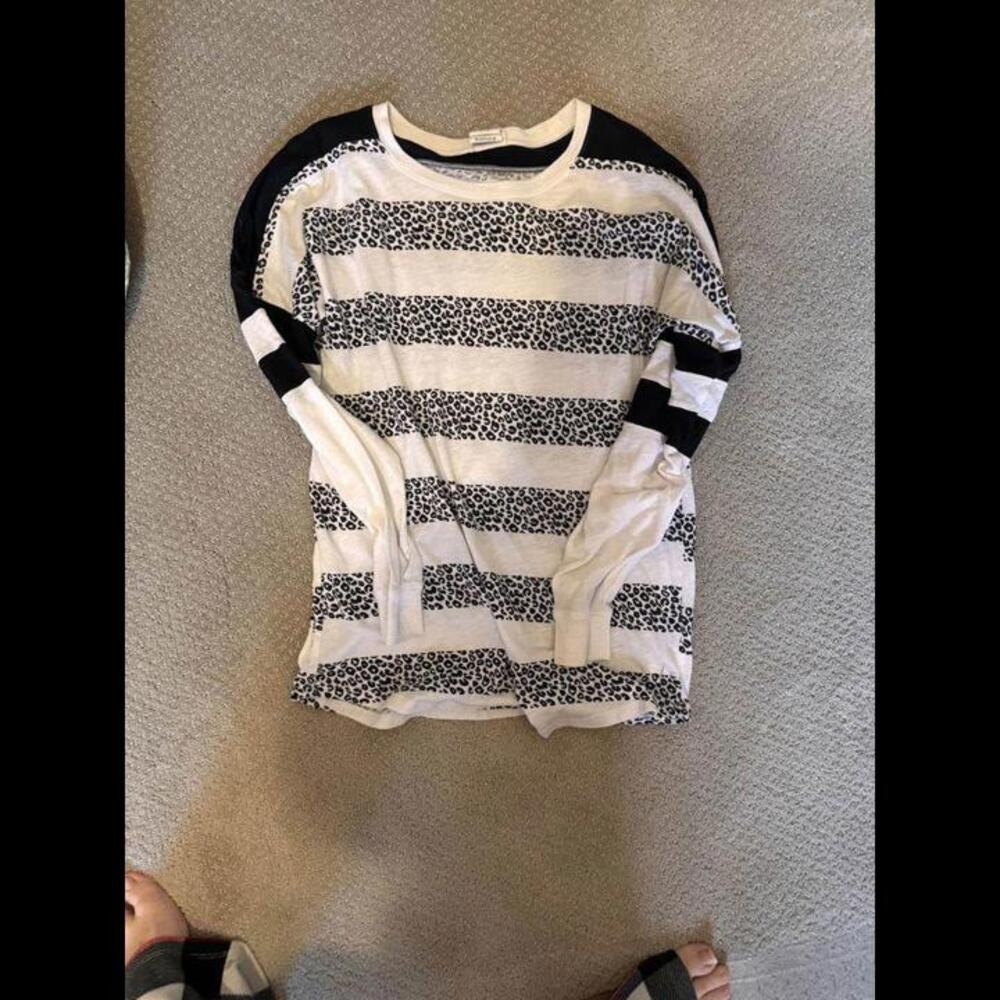 PINK Victoria's Secret Leopard Striped Long Sleeve Shirt